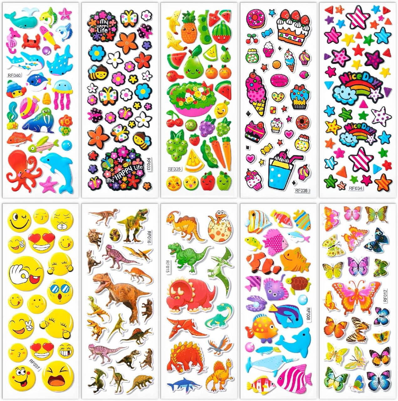 3D Stickers for Kids, 40 Sheets, 794 pcs, Puffy Stickers for Kids Stickers